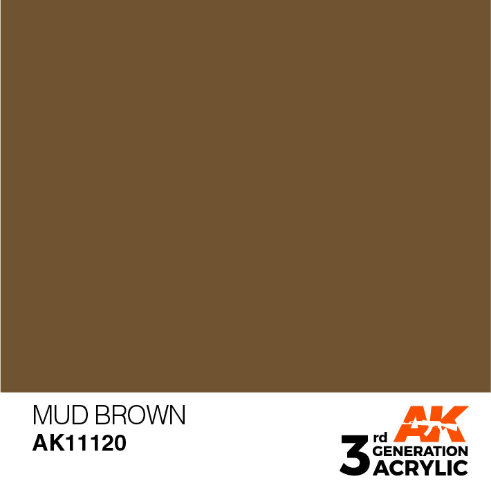 AK Interactive 3rd Gen Acrylic Mud Brown 17ml