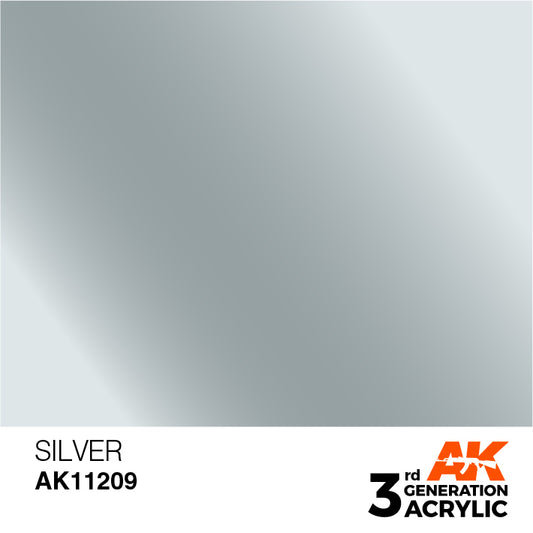 AK Interactive 3rd Gen Acrylic Silver 17ml