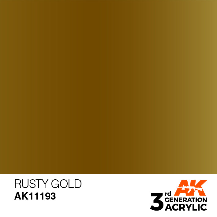 AK Interactive 3rd Gen Acrylic Rusty Gold 17ml