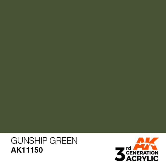 AK Interactive 3rd Gen Acrylic Gunship Green 17ml