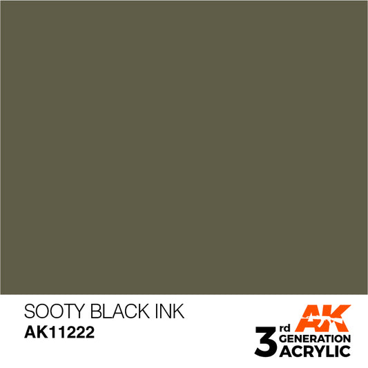 AK Interactive 3rd Gen Acrylic Sooty Black INK 17ml