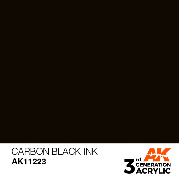 AK Interactive 3rd Gen Acrylic Carbon Black INK 17ml