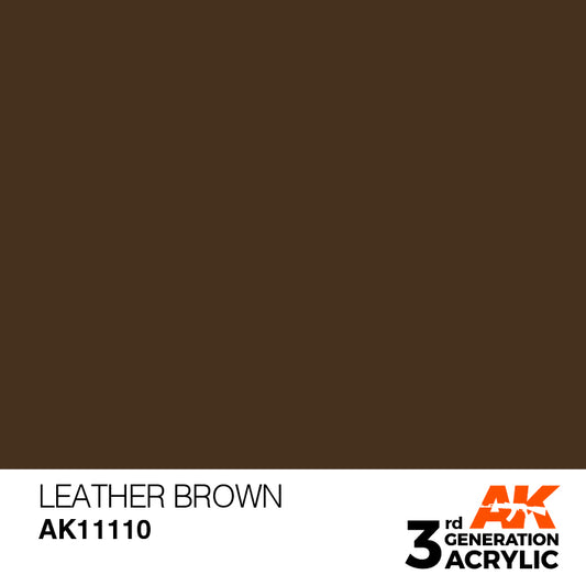 AK Interactive 第三代亚克力皮革棕色 17 毫升