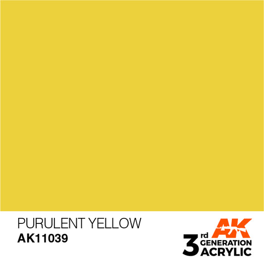 AK Interactive 3rd Gen Acrylic Purulent Yellow 17ml