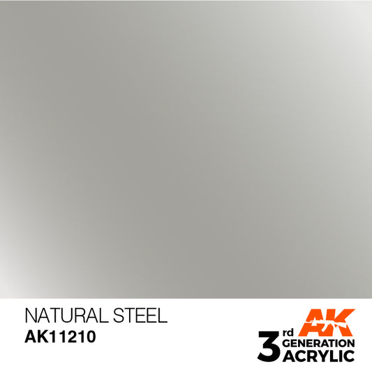 AK Interactive 3rd Gen Acrylic Natural Steel 17ml