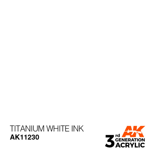 AK Interactive 3rd Gen Acrylic Titanium White INK 17ml