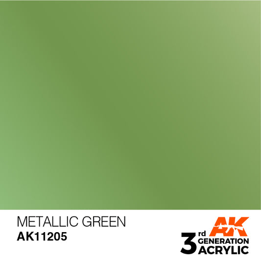 AK Interactive 3rd Gen Acrylic Metallic Green 17ml