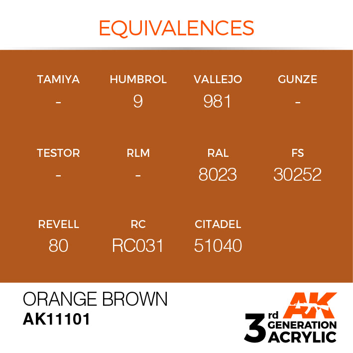 AK Interactive 3rd Gen Acrylic Orange Brown 17ml