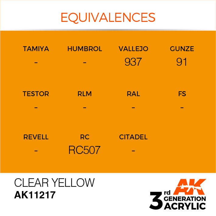 AK Interactive 3rd Gen Acrylic Clear Yellow 17ml