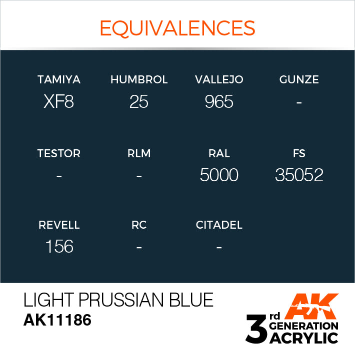 AK Interactive 3rd Gen Acrylic Light Prussian Blue 17ml