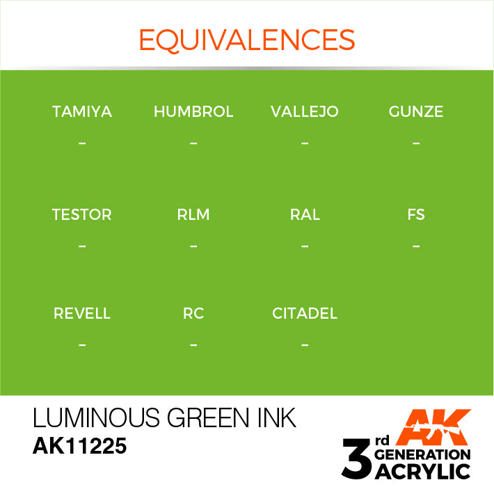 AK Interactive 3rd Gen Acrylic Luminous Green INK 17ml