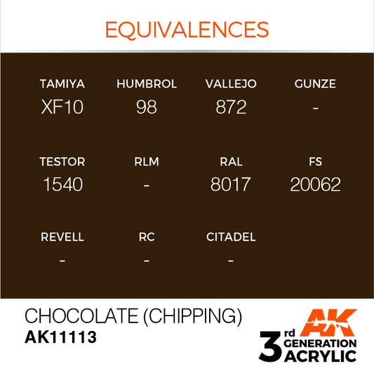 AK Interactive 3rd Gen Acrylic Chocolate (Chipping) 17ml