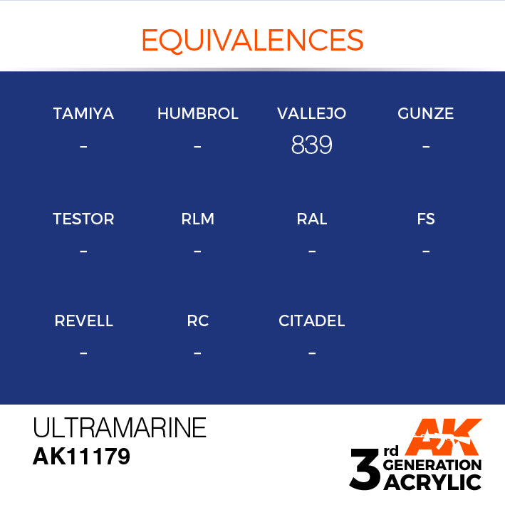 AK Interactive 3rd Gen Acrylic Ultramarine 17ml