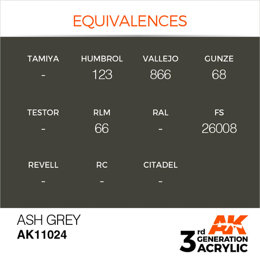 AK Interactive 3rd Gen Acrylic Ash Grey 17ml