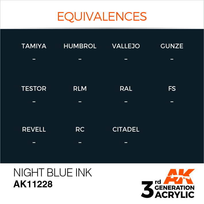 AK Interactive 3rd Gen Acrylic Night Blue INK 17ml