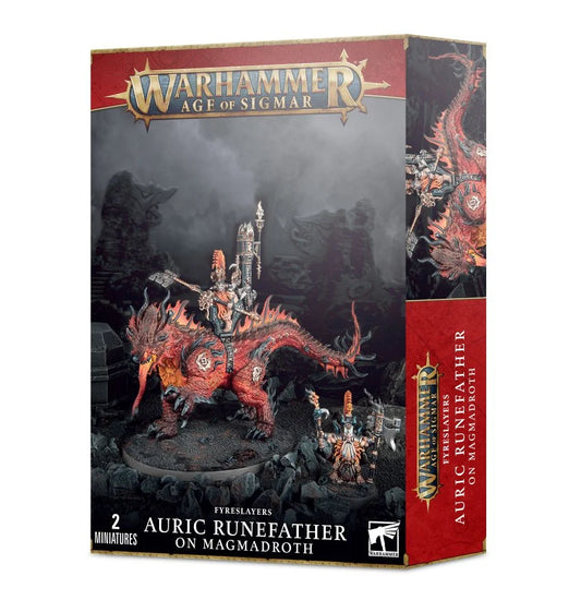 Age of Sigmar: Fyreslayers - Auric Runefather on Magmadroth