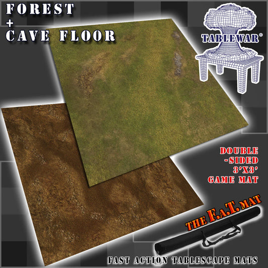 F.A.T. Mat: Dbl Sided Forest + Cave Floor 3'x3'