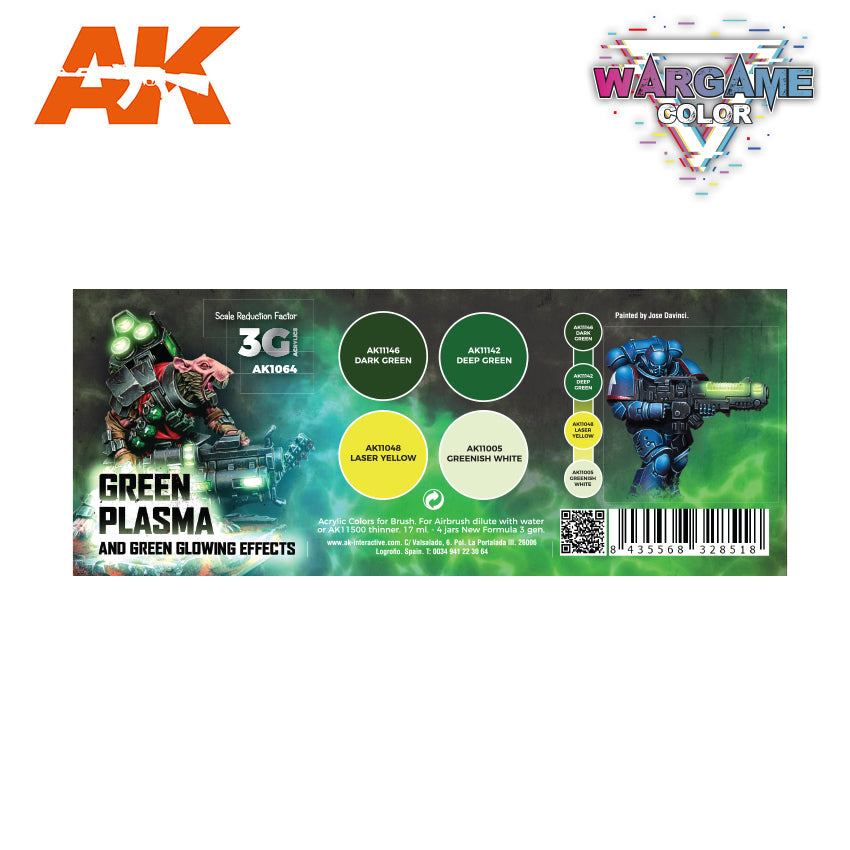 AK Interactive: Wargame Color Set - Green Plasma And Glowing Effect