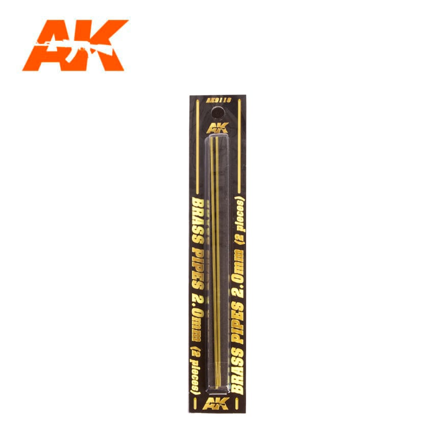 AK Interactive: Brass Pipes 2.0mm, 2 Units