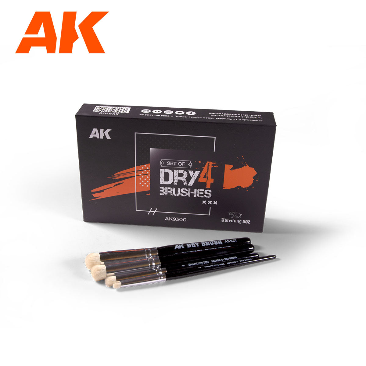 AK Interactive Dry Brush Set (4 Brushes)