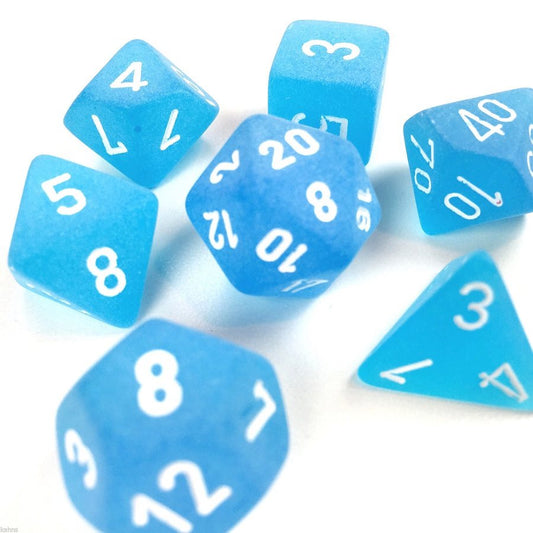 Chessex: Frosted 7Pc Caribbean Blue
