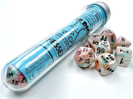 实验室骰子 6:光泽:7 件多面贝壳/黑色发光体(带奖励骰子)