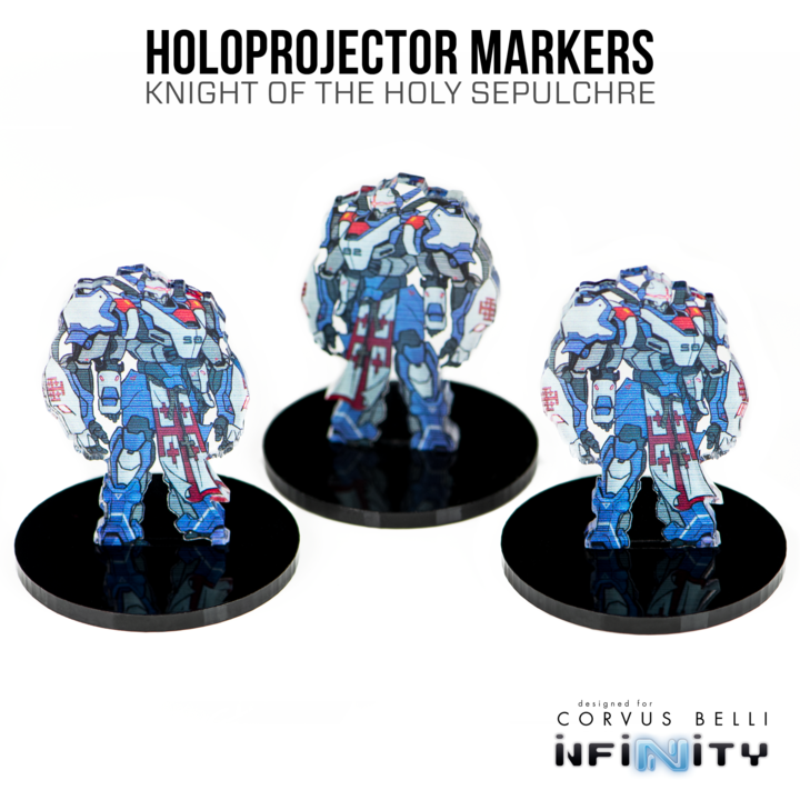Infinity N4 Acrylic 3D Holoprojector/Decoy Markers (Knight of Holy Sepulchre, 40mm)