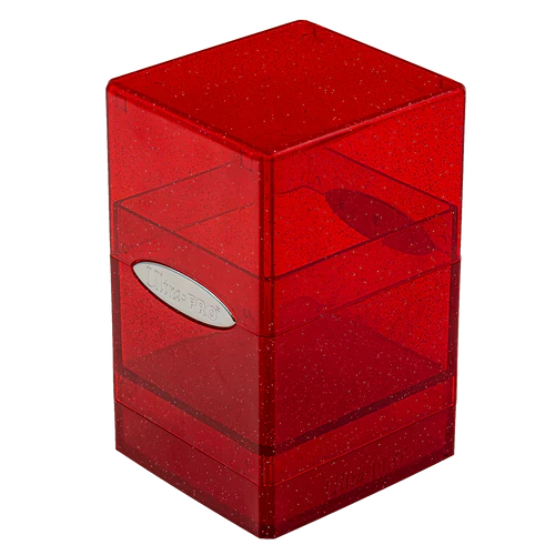 Glitter Satin Tower Deck Box (Red)