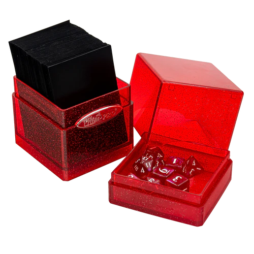 Glitter Satin Tower Deck Box (Red)