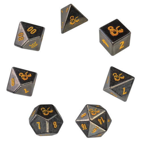 适合龙与地下城的重金属 Spelljammer Realmspace RPG 骰子套装(7 克拉)