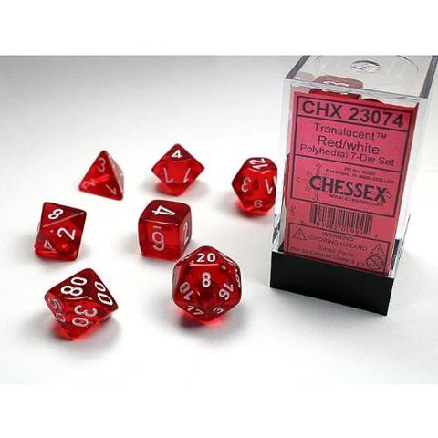 Chessex: Translucent 7pc Red/White